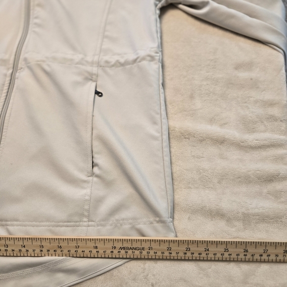 White Zip-Up Rain Coat with Hood - Picture 5 of 8